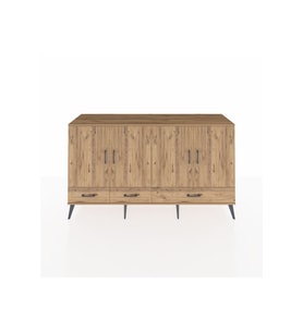 Kronos Konsol 6 Raflı 3 Çekmeceli 4 Kapaklı 176x59x99 Çam-Çam