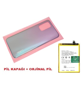 Tkgz Oppo A54 Arka Pil Batarya Kapağı + PİL (CAM) MAVİ