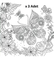 Bigpoint Baskılı Pres Tuval 30x30cm Kelebek x 3 Adet