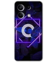 Redmi Note 13 4G Kılıf HD Desen Baskılı Kılıf - Dark Neon Yaprak O Harfi
