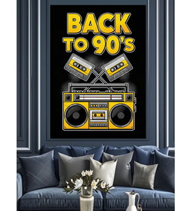 Back To 90'S Retro Kaset Dekoratif Kanvas - Mdf Ahşap Tablo
