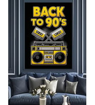 Back To 90'S Retro Kaset Dekoratif Kanvas - Mdf Ahşap Tablo