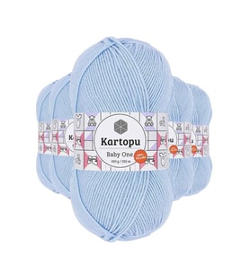 Northcity Baby One Tüylenmeyen El Örgü İpi – 5'li Mavi Set K544 Anti-Pilling Akrilik Yün