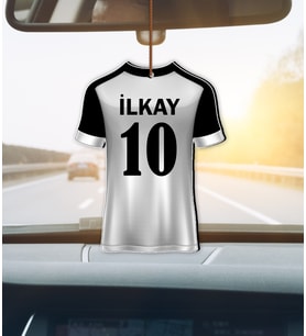 Kişiye Özel Futbol Formalı Hediye Ahşap Araba Dikiz Ayna Süsü