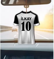 Kişiye Özel Futbol Formalı Hediye Ahşap Araba Dikiz Ayna Süsü