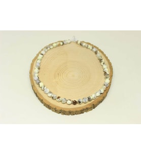 Beyaz Turkuaz Taşı YARIM Dizi Royal Quality 8mm (18cm uzunluğundadır)