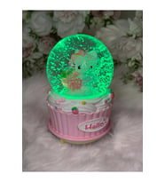 Hello Kitty Çilekli Işıklı Müzikli Orta Boy Kar Küresi (Pembe)