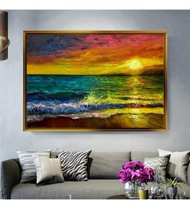 Altın Çerçeveli dekoratif tablo l690 (Gold)