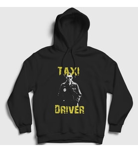 Presmono Unisex Siyah Veteran Film Taxi Driver Kapüşonlu Sweatshirt 251527tt