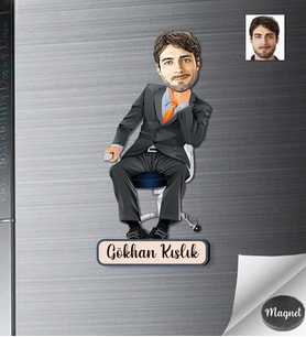 Kişiye Özel Erkek Ahşap Magnet -15