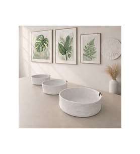 Beyaz Sepet Takımı - 3'lü Çok Amaçlı Düzenleyici Set - Banyo Ve Mutfak Organizeri