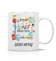 Olse Kişiye Özel Sınıf Öğretmeni Hediye Çay Kahve Kupa Bardak-001 Öğretmene Hediye Okul Hediyesi Öğrenci