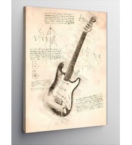 Kanvas Tablo Strat Elekto Gitar