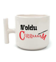 Noldu Cerraaaam Baskılı Beyaz Kulplu T Kupa