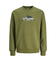 Jack & Jones 12262094 Jcomountain Logo Sweat Crew Neck Yeşil