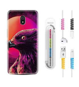 Xiaomi Redmi 8A 8 Pro 9C 9T 10C 11T Pro Kılıf Kablo Koruma Spiral Silikon Red Eagle 1752