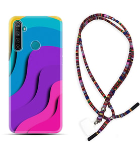 Realme 5i 5 Pro 6i 7 Pro 8 Kılıf Boyun Asklı Rasta Silikon Renk Cümbüşü 1631