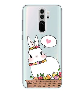 Redmi Note 8 Pro Uyumlu Sevimli Tavşan Tasarımlı Şeffaf Telefon Kılıfı