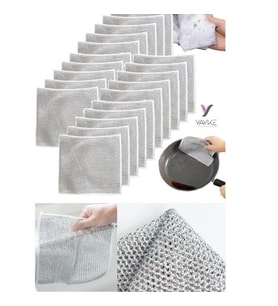 Yayke  Çift Katlı Çok Amaçlı Tel Bez Mikrofiber Inox Bez Telli Bulaşık Bezi (2 Adet)