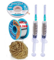 Mechanic Lehim Tel 40G 0,3mm Flux Lehim Toplama CP-2515 Emme Teli 2,5mm Havya Ucu Temizleme Teli Set06