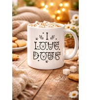 Northcity I Love Dogs Tasarımlı Porselen Kupa - Sevimli Köpek Figürlü Kahve & Çay Bardağı