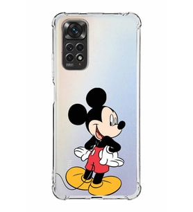 Xiaomi Redmi Note 11s Kamera ve Köşe  Korumalı Antishock Kapak Mickey Mouse Tasarımlı Şeffaf Kılıf