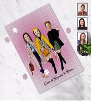 Kişiye Özel Bride To Be Bekarlığa Veda Karikatürlü A4 99 Parça Puzzle Mod2