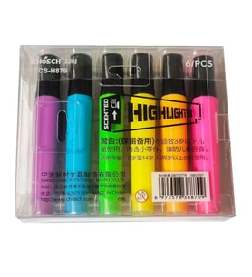 Neon Highlighter CS-H879 Renkli 6 Çeşitli Fosforlu Kalem Seti -  İşaretleyici Kalem Seti