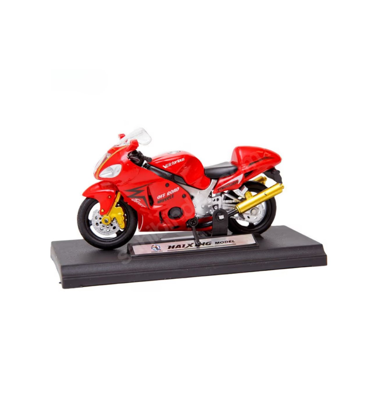 Suzuki Hayabusa GSX1300 Die Cast Model Motorsiklet Kırmızı Standlı