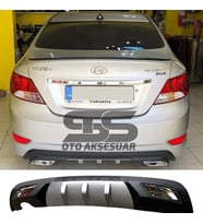 Hyundai Accent Blue Difüzör Arka Tampon Eki 2 Egzoz Çıkışlı Gri
