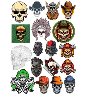 Kurukafa Sticker Set-16 17 Parça Telefon, Tablet, Defter, Laptop Sticker