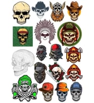 Kurukafa Sticker Set-16 17 Parça Telefon, Tablet, Defter, Laptop Sticker