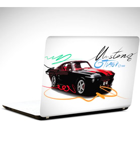 Siyah Mustang Laptop Sticker 10 İnch (25X19CM)