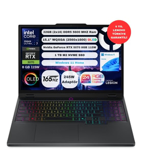 Lenovo Legion 5 15IAX10 83F00087TR Intel Core Ultra 7 255HX 32GB 1TB SSD RTX 5070 W11 Home 15.1"