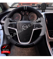 Opel Mokka Dikme Direksiyon Kılıfı Delikli Deri Parlak Siyah Gri Detay Çift Yüzük ve Dikiş 2012-2016