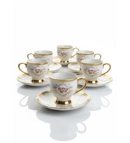 Paçi Home Fleur Yaldızlı 6 Kişilik Fincan Takımı P/POR-102092