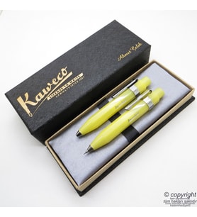 Kaweco Kalem Seti Frosted Sarı  07 Uçlu Kalem + Tükenmez Kalem Set  İsme Özel Kalem