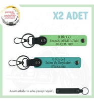Motosiklet Kullanana Hediye, İsim Plaka ve 0 + Kan Grubu Yazılı x2 Anahtarlık, K Turkuaz-F Yeşil-Syh (Çok Renkli)