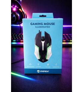 USB Siyah Işıklı Optik Gaming Mouse