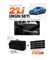 MERCEDES C207 (2009-2017) Uyumlu Torpido Örtüsü + Tay Tüyü Bagaj Çantası + Sticker Seti - Siyah