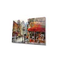 Şehir Cam Tablo 4mm Dayanıklı Temperli Cam, City Glass Wall Decor (Çok Renkli)