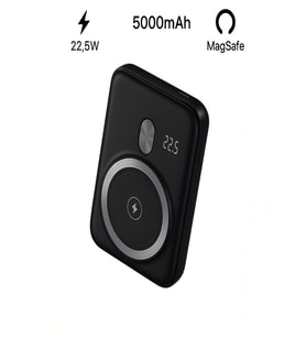PW0103 5000mAh 22.5W Type-C Giriş 1USB LCD Gösterge Manyetik Magsafe Kablosuz Taşınabilir Powerbank