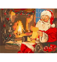 Noel Baba Sayılarla Boyama Seti 50x65 cm (Tuval Şasesine Gerili)