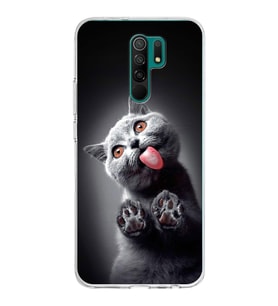 PrintiFy Xiaomi Redmi 9 ile Uyumlu 1mm Slim Fit Kedi 2 050c Baskılı Şeffaf  Kılıf