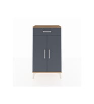 Arges Komodin 2 Raflı Tek Çekmeceli 2 Kapaklı 60x30x106 Çam-Antrasit