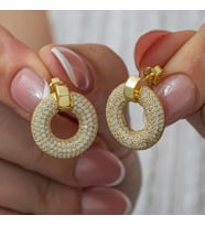 Gümüş Halka Gold Kadın Küpe