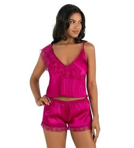 Arias Closet Vişne Saten Şort Takımı 9205