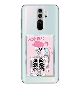 Redmi Note 8 Pro Uyumlu İskelet Selfie Tasarımlı Şeffaf Telefon Kılıfı