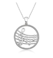 Gümüş Müzik Temalı Bayan Kolye
