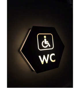 Honeycomb Serisi Işıklı Engelli WC Yönlendirme Tabelası